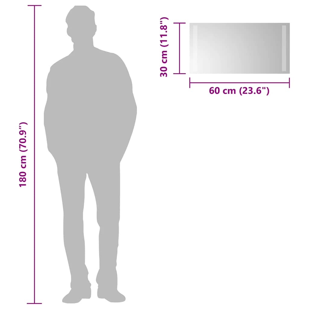 Oglindă cu LED de baie, 60x30 cm - Vendito