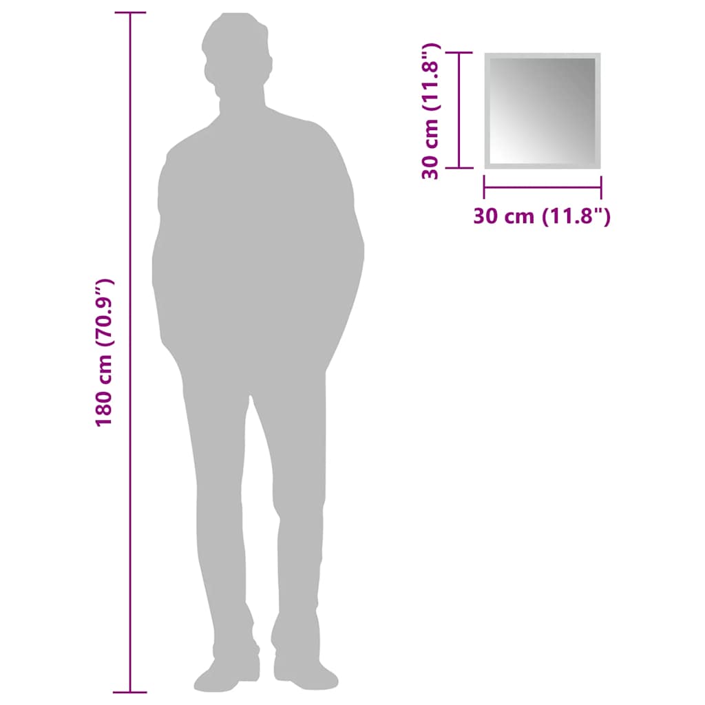 Oglindă cu LED de baie, 30x30 cm - Vendito