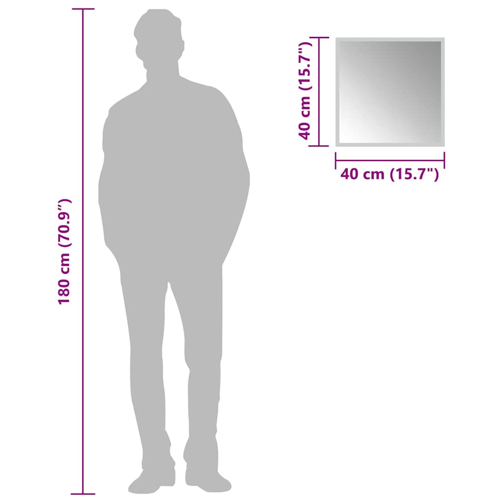 Oglindă de baie cu LED, 40x40 cm - Vendito