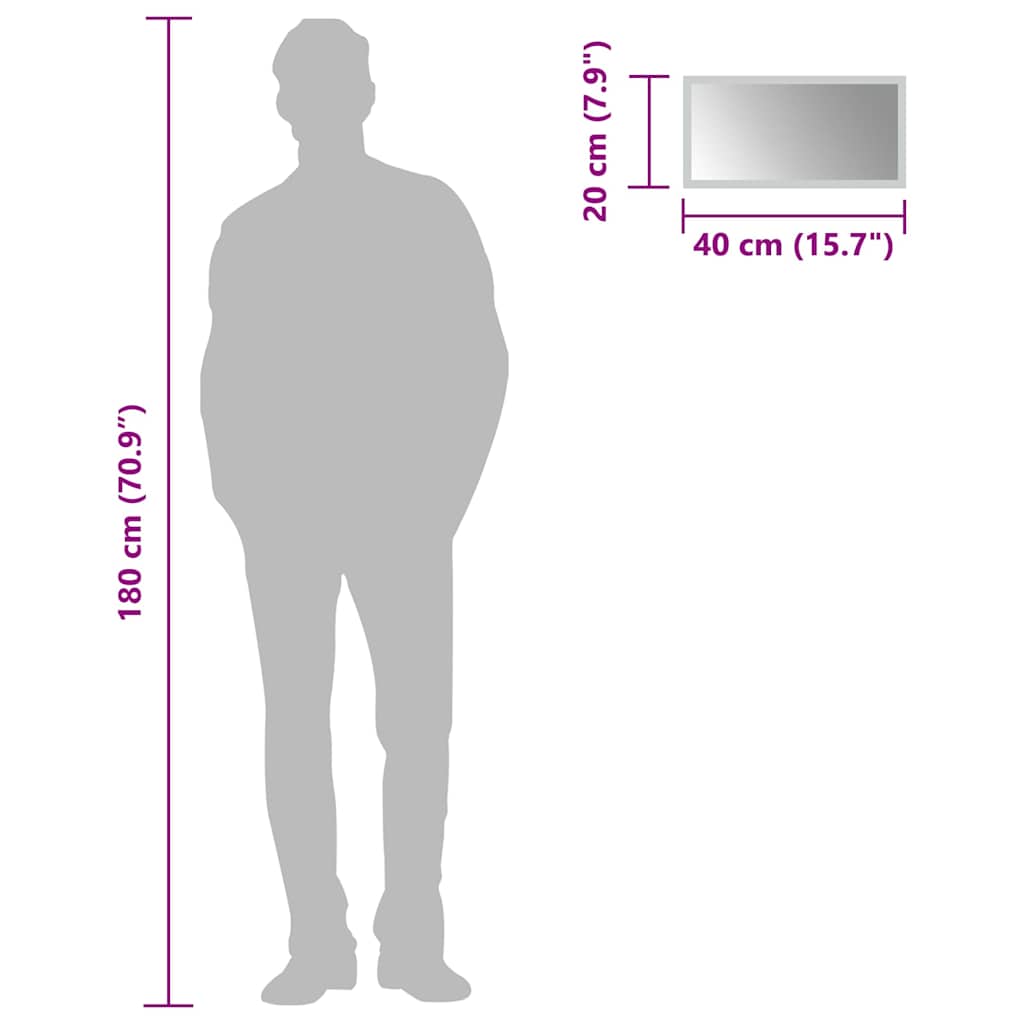 Oglindă de baie cu LED, 40x20 cm