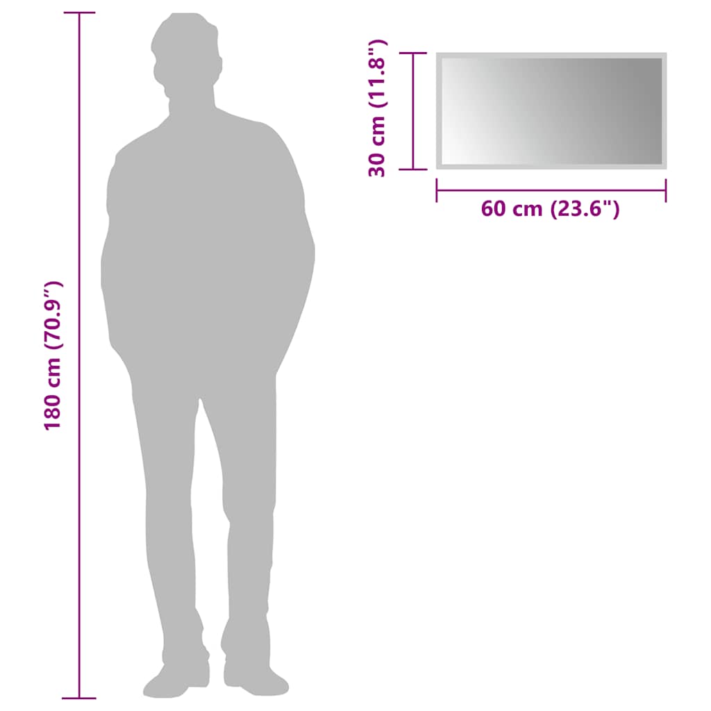 Oglindă cu LED de baie, 60x30 cm