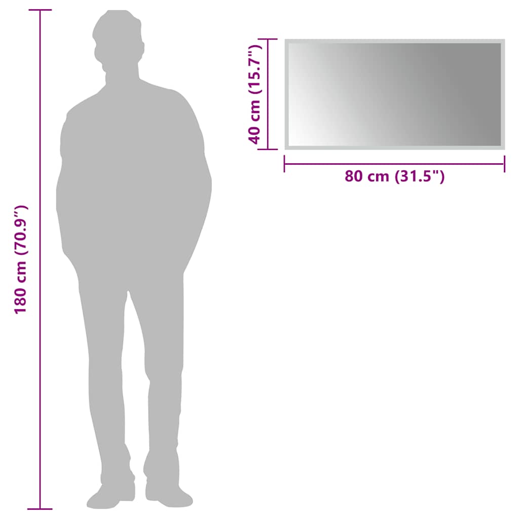 Oglindă de baie cu LED, 80x40 cm