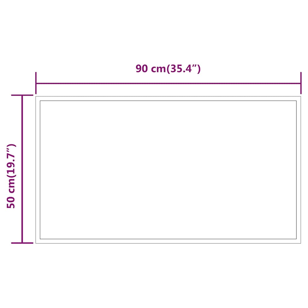Oglindă de baie cu LED, 90x50 cm