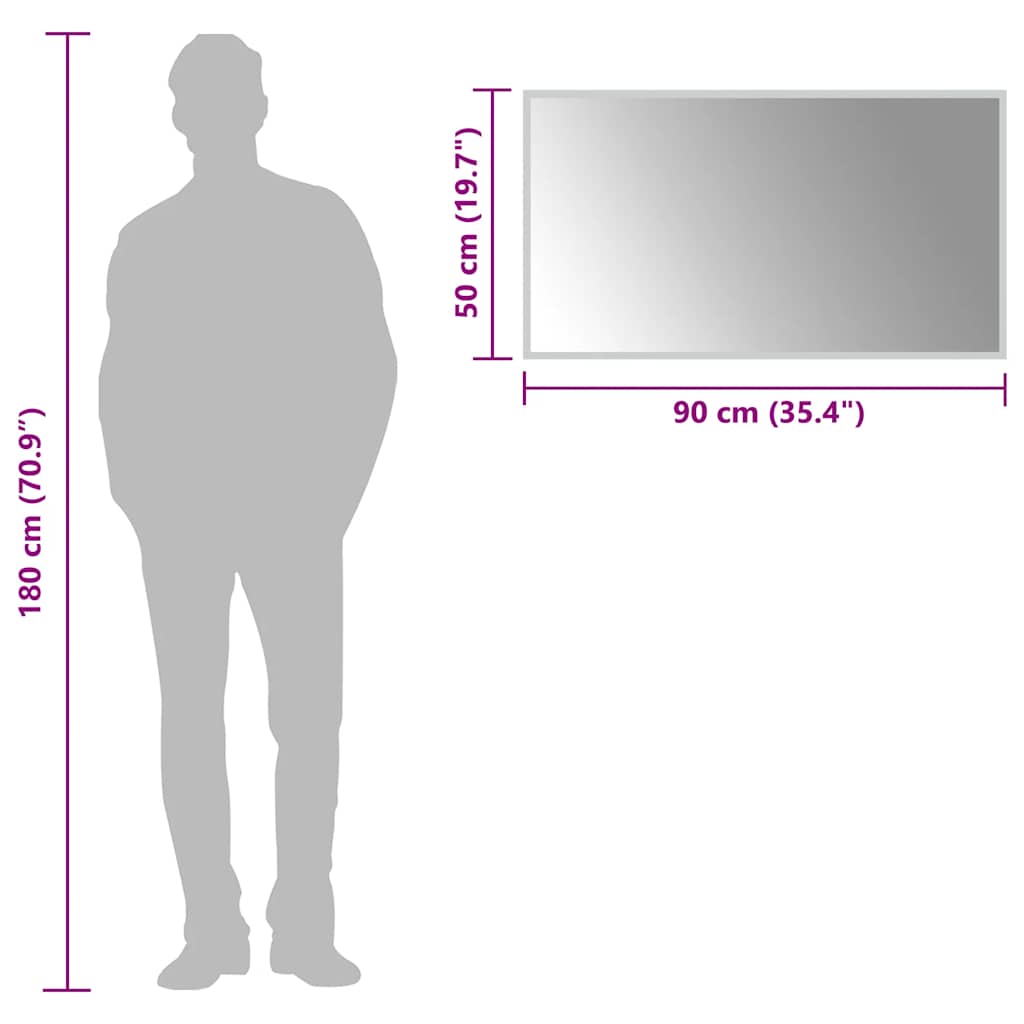 Oglindă de baie cu LED, 90x50 cm