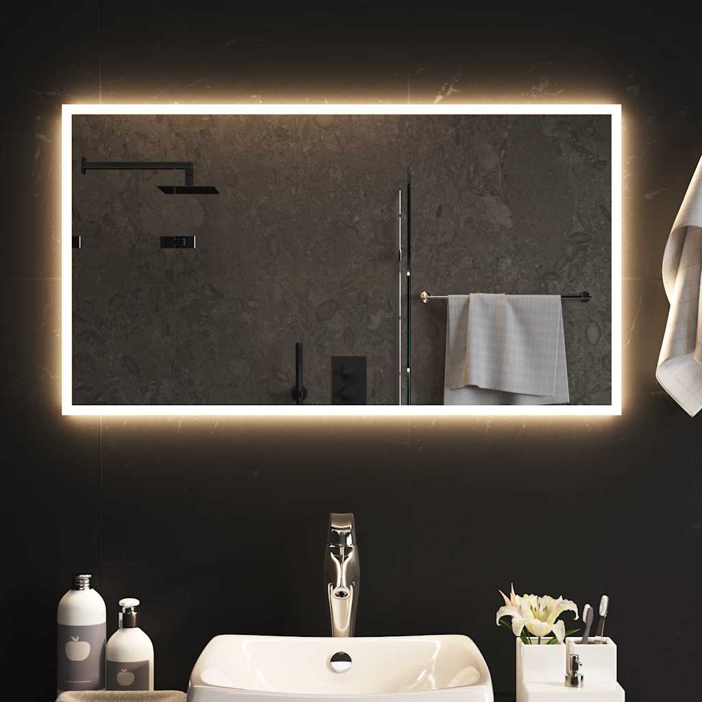 Oglindă de baie cu LED, 90x50 cm