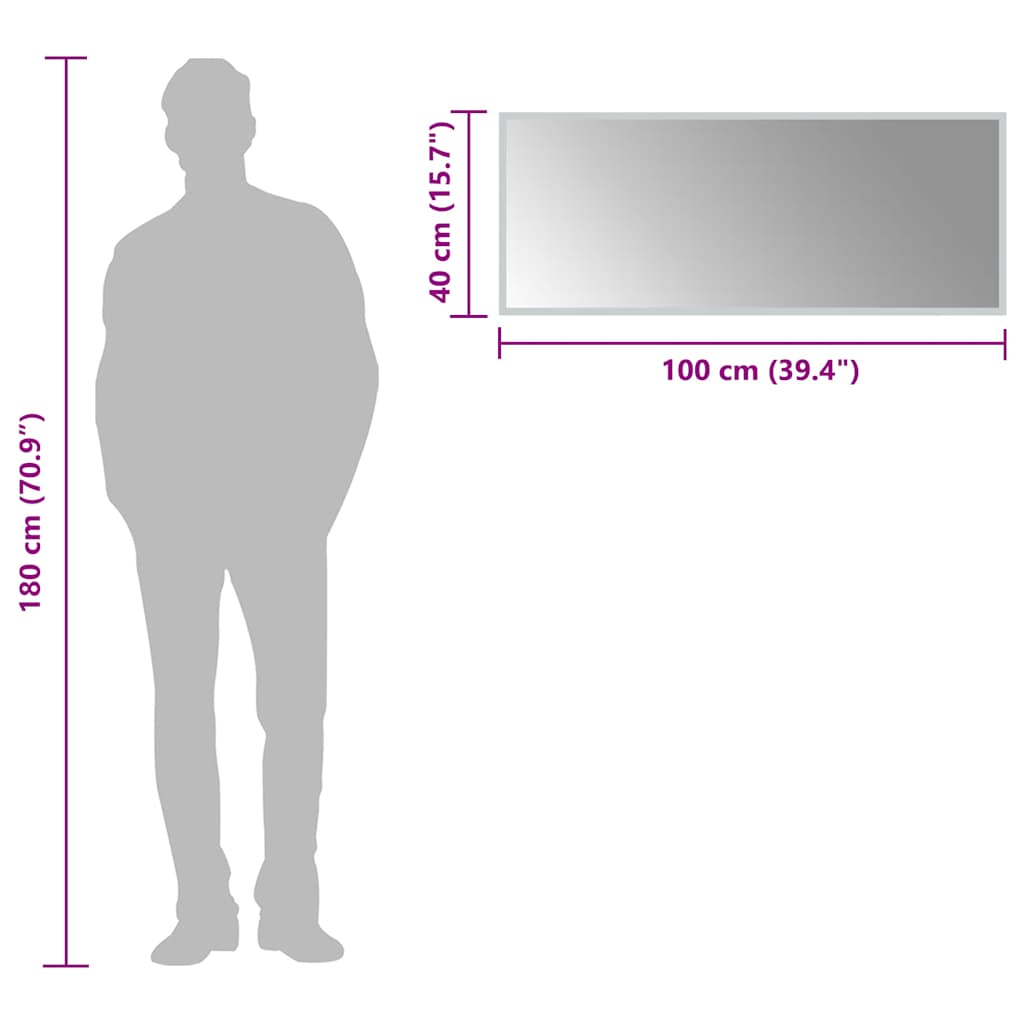 Oglindă de baie cu LED, 100x40 cm - Vendito