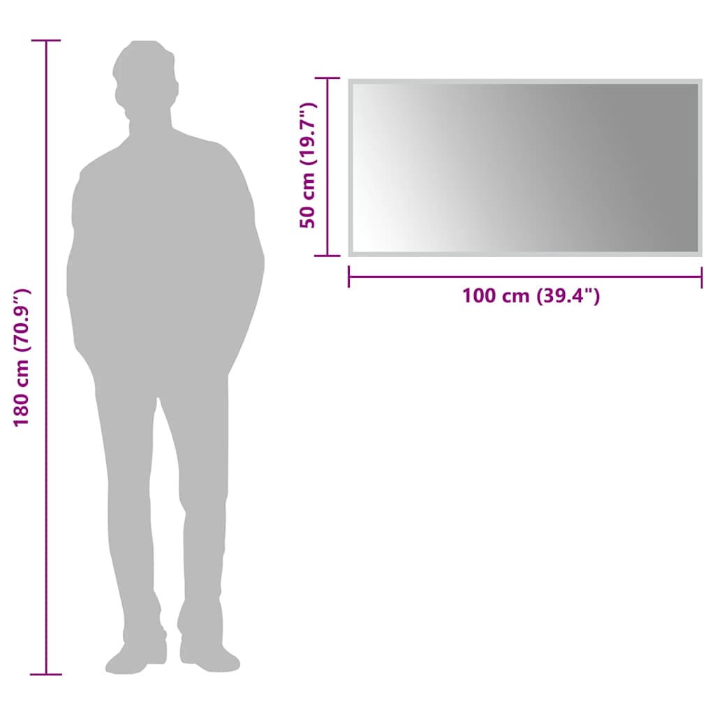 Oglindă de baie cu LED, 100x50 cm