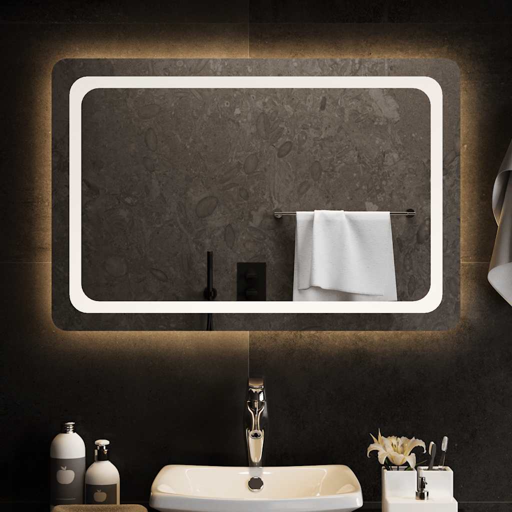 Oglindă de baie cu LED, 90x60 cm
