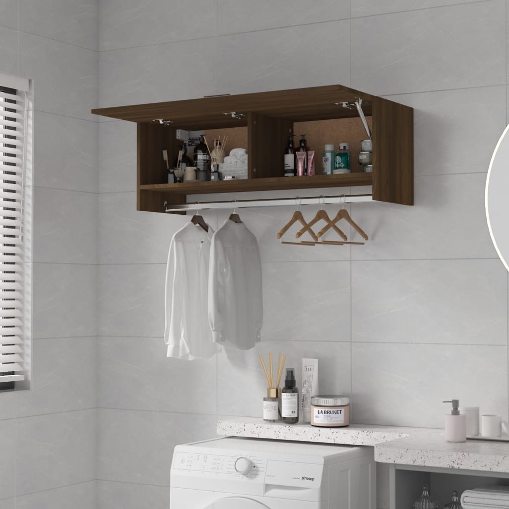 Șifonier, stejar maro, 100x32,5x35 cm, lemn prelucrat