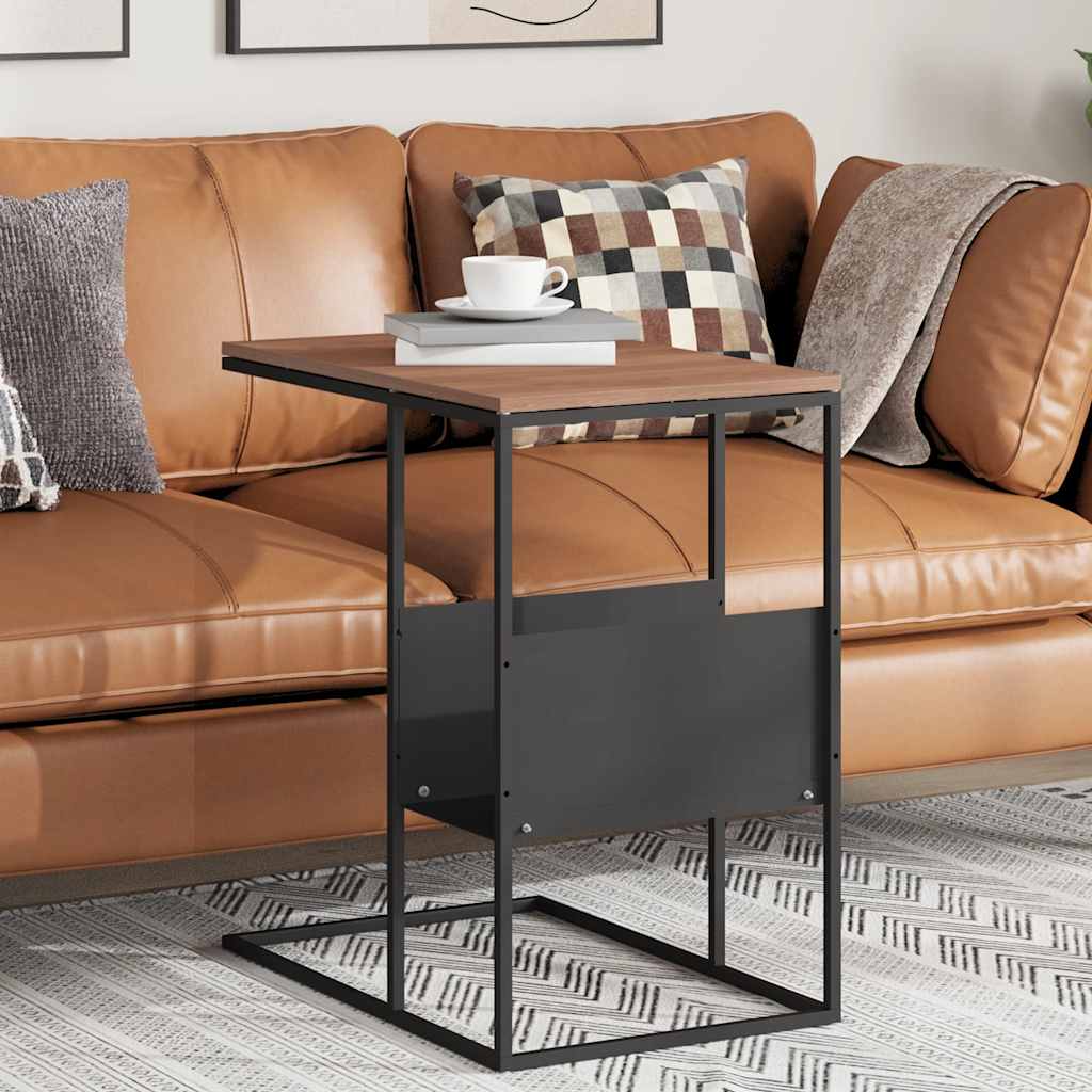 Masă laterală, negru, 55x36x59,5 cm, lemn compozit