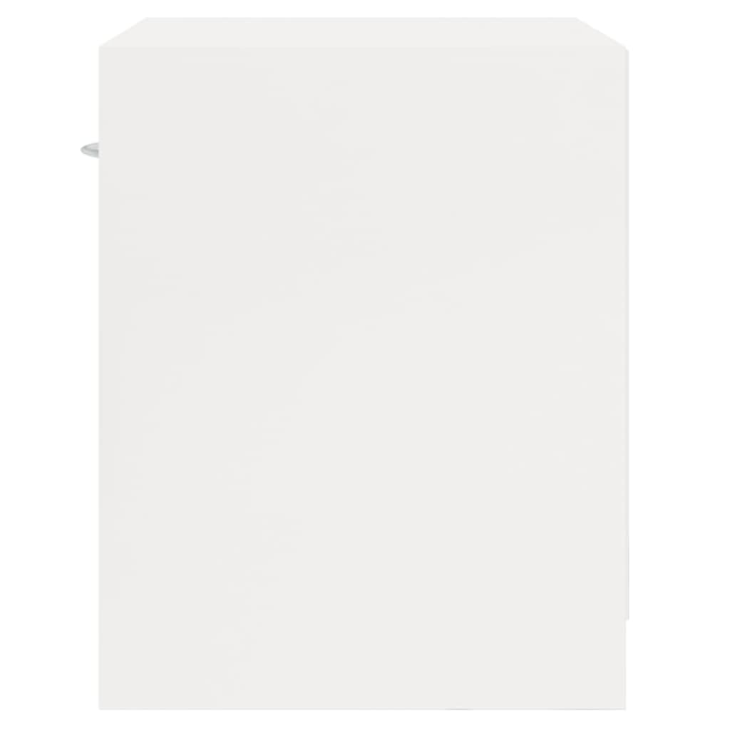 Noptiere cu sertar, 2 buc., alb extralucios