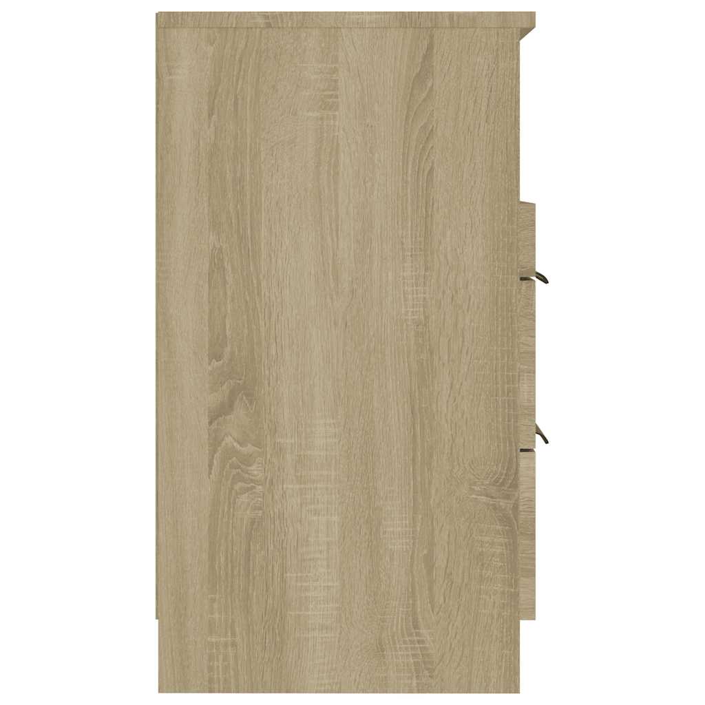 Noptiere, 2 buc., stejar sonoma, lemn prelucrat