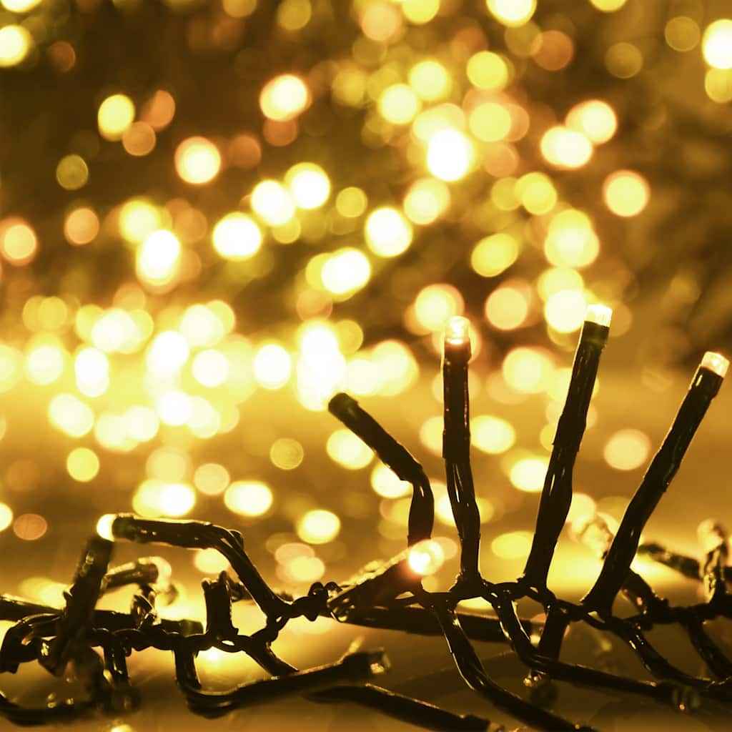 Instalație tip cluster cu 1000 LED-uri, alb cald, 11 m, PVC