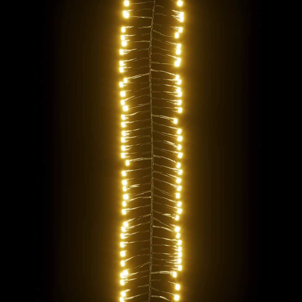 Instalație tip cluster cu 1000 LED-uri, alb cald, 11 m, PVC