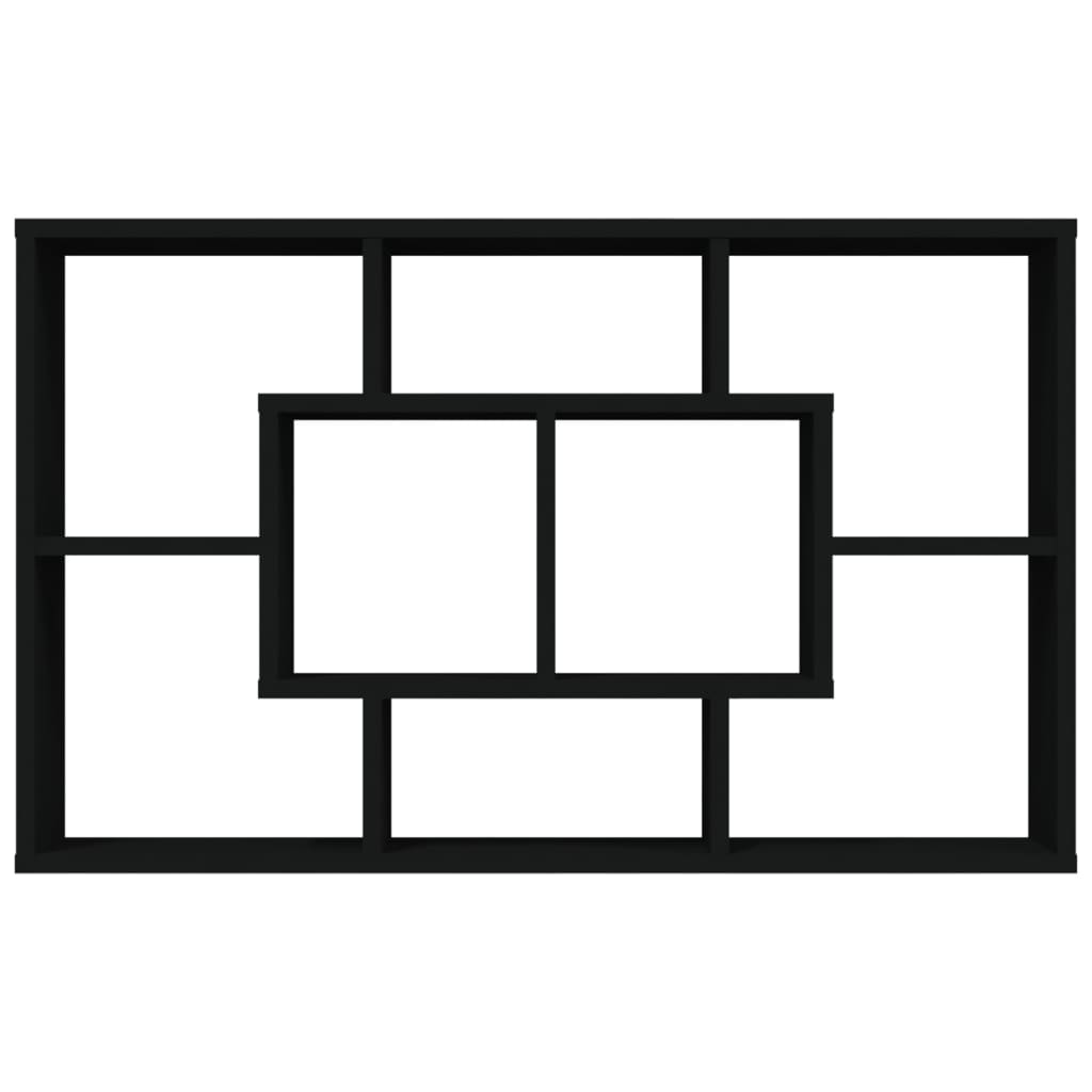 Raft de perete, negru, 85x16x52,5 cm, lemn prelucrat