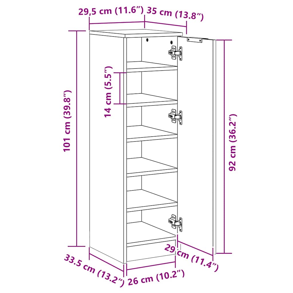 Pantofar, alb, 30x35x100 cm, lemn compozit