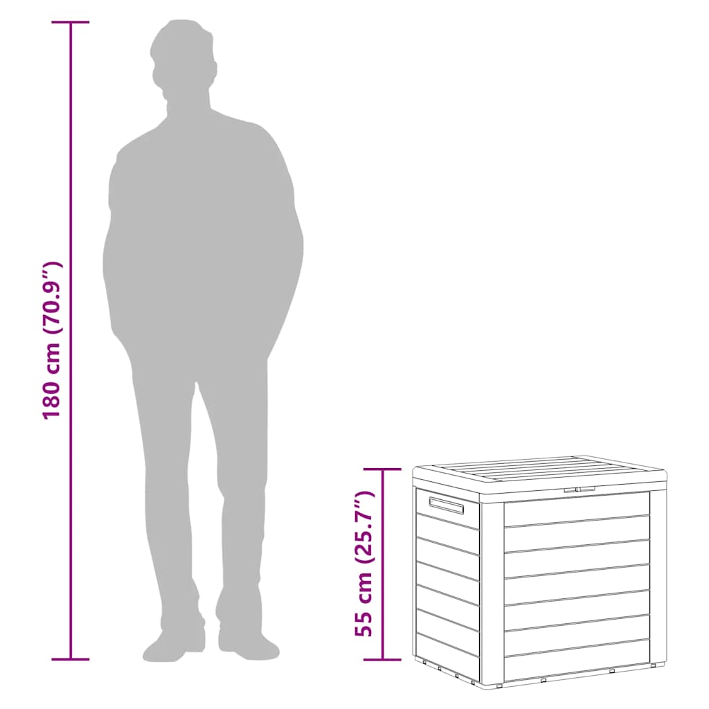 Ladă depozitare de grădină, maro, 58,5x46x55 cm, polipropilenă