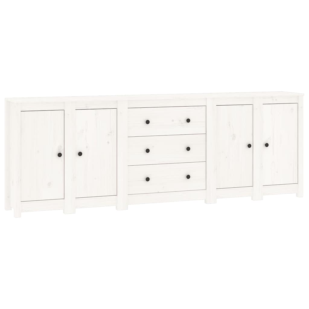 Servantă, alb, 230x35x80 cm, lemn masiv de pin