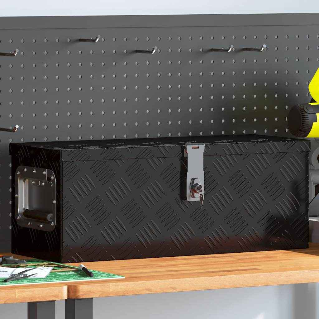 Cutie de depozitare, negru, 60x23,5x23 cm, aluminiu