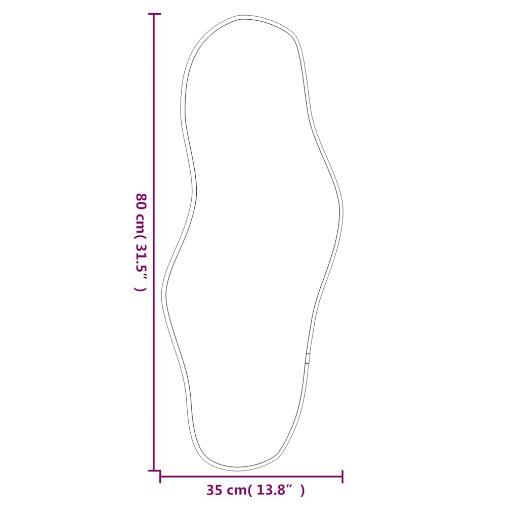 Oglindă de perete, argintiu, 80x35 cm - Vendito