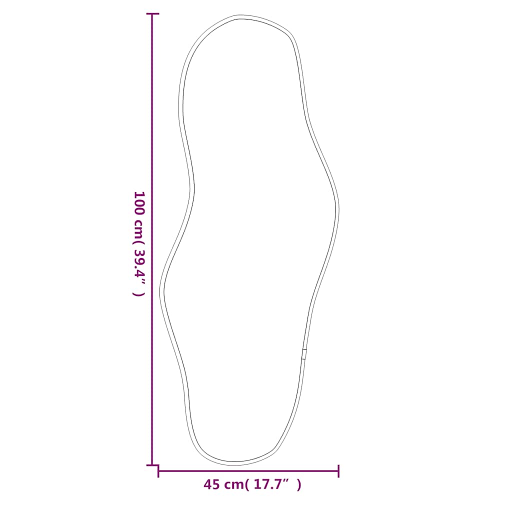 Oglindă de perete, argintiu, 100x45 cm