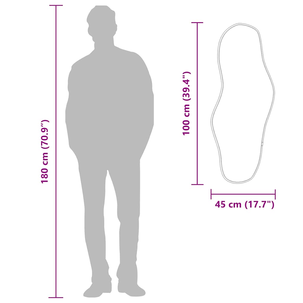 Oglindă de perete, auriu, 100x45 cm