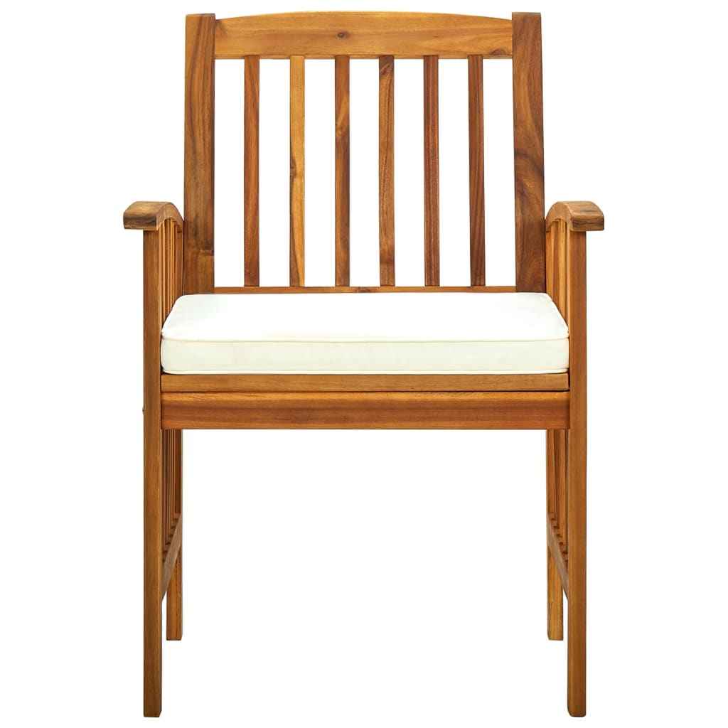 Scaune de grădină cu perne, 4 buc., lemn masiv de acacia