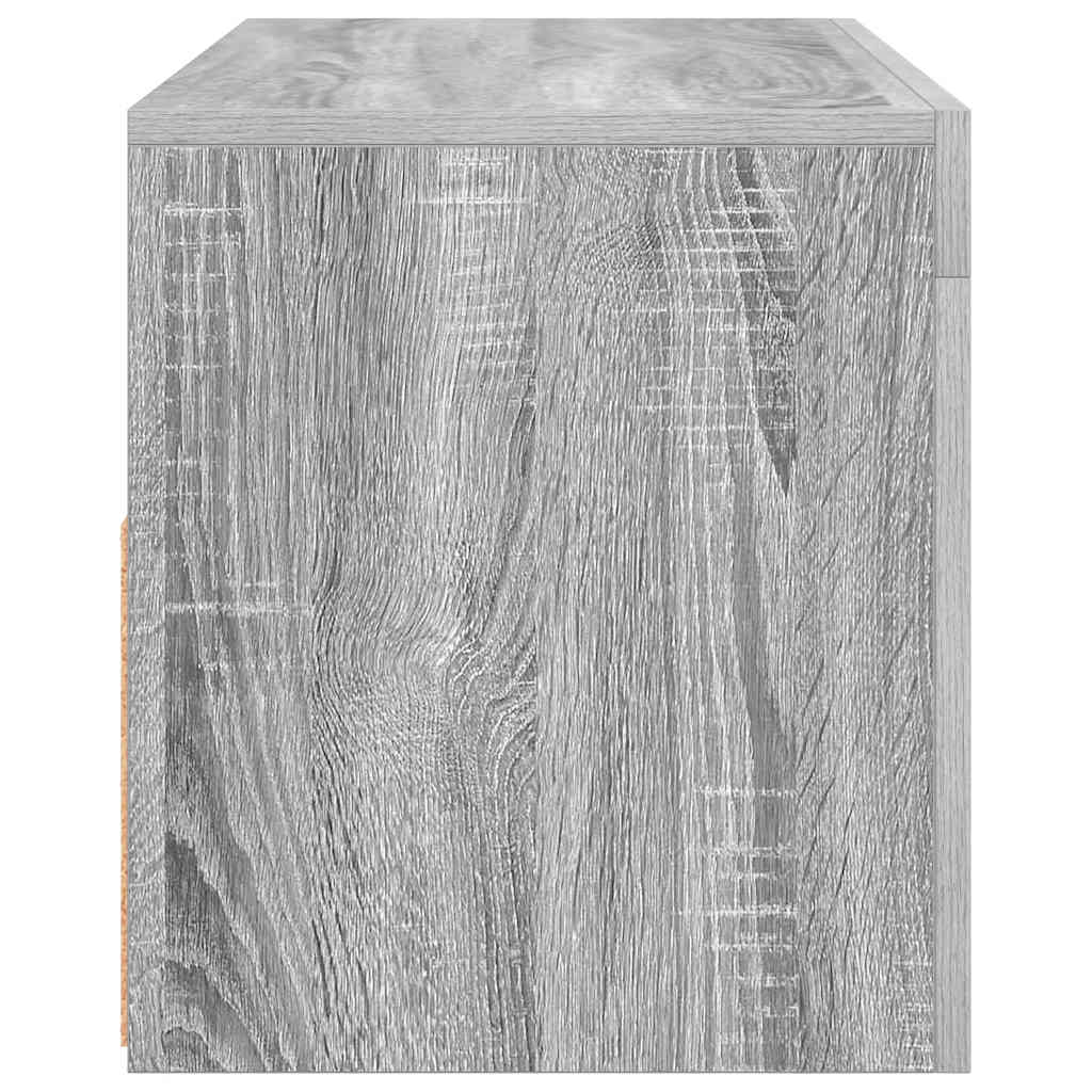 Comodă TV cu lumini LED, gri sonoma, 90x35x40 cm