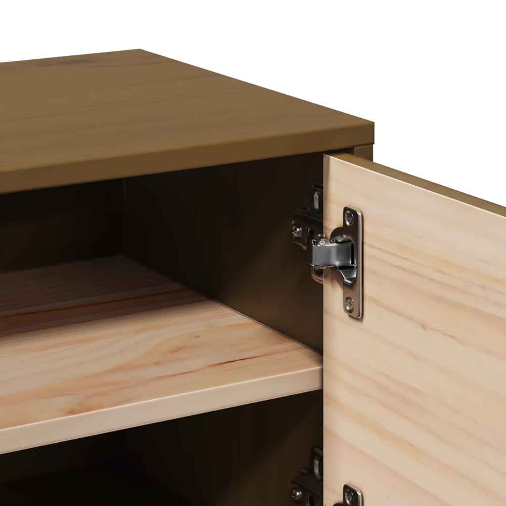 Dulapuri perete 2 buc, maro miere, 31,5x30x30cm, lemn masiv pin