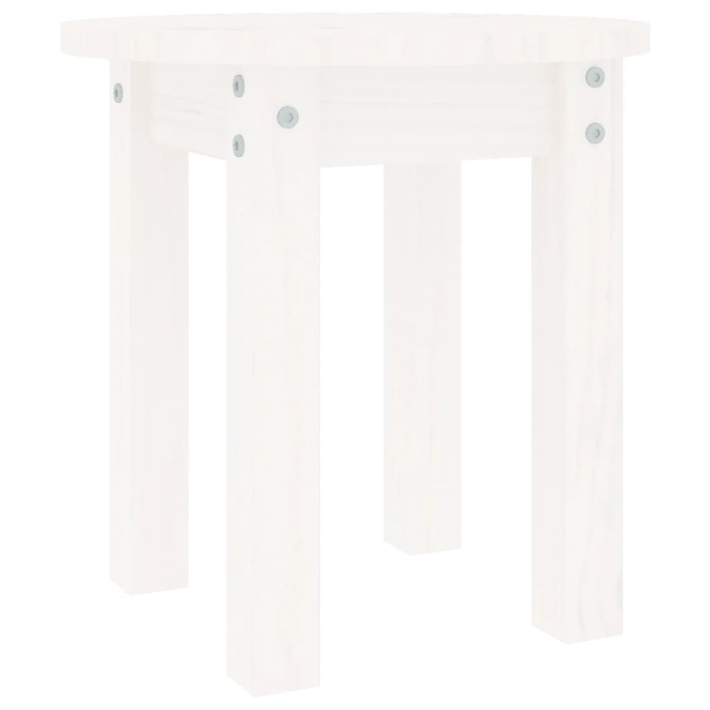 Măsuță de cafea, alb, Ø 35x35 cm, lemn masiv de pin