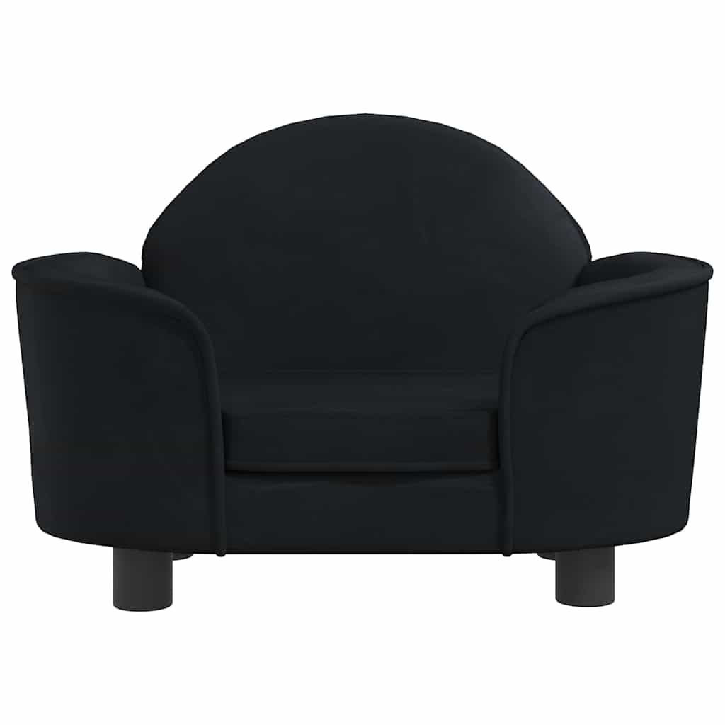 Pat de câini, negru, 66x40x45 cm, catifea