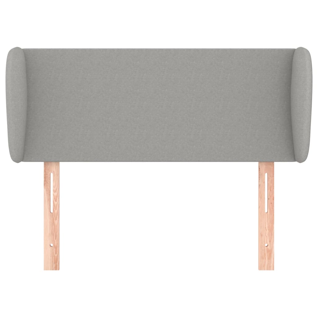 Tăblie de pat cu aripioare gri deschis 83x23x78/88 cm textil