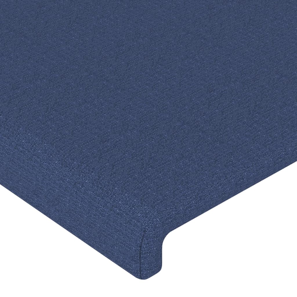 Tăblie de pat cu aripioare, albastru, 203x23x78/88 cm textil