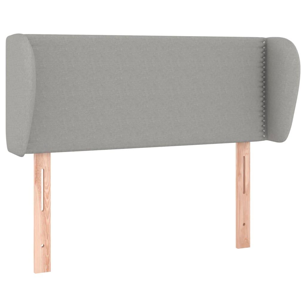 Tăblie de pat cu aripioare gri deschis 93x23x78/88 cm textil