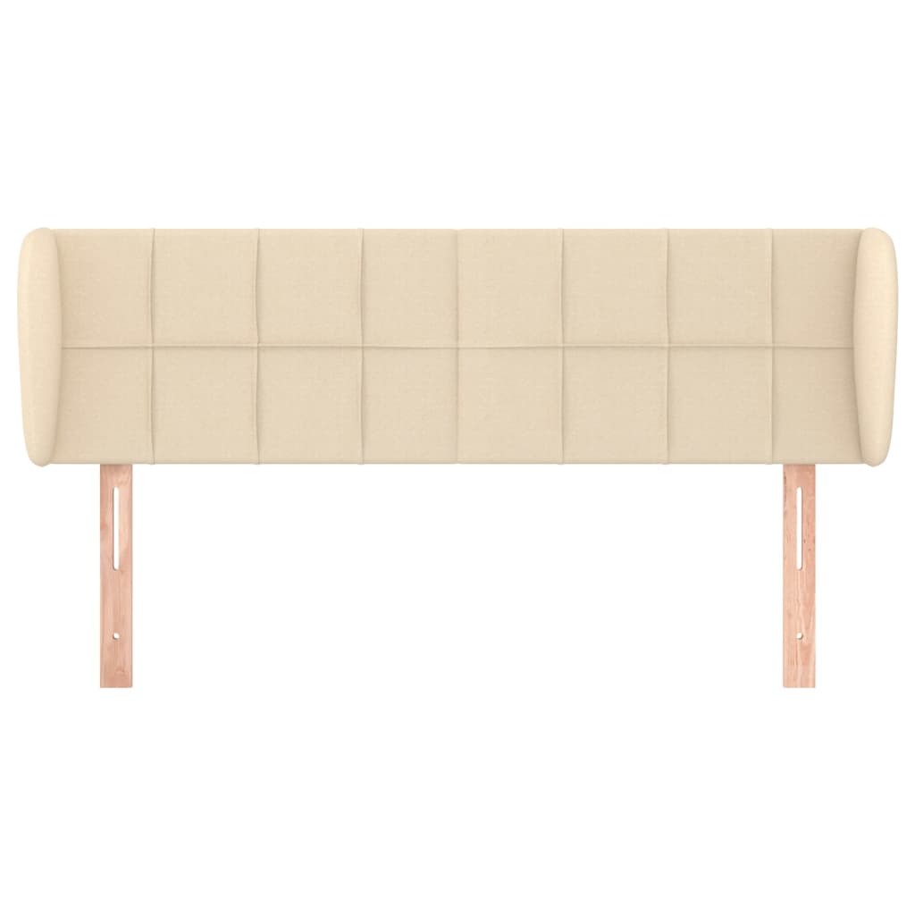 Tăblie de pat cu aripioare crem 147x23x78/88 cm material textil