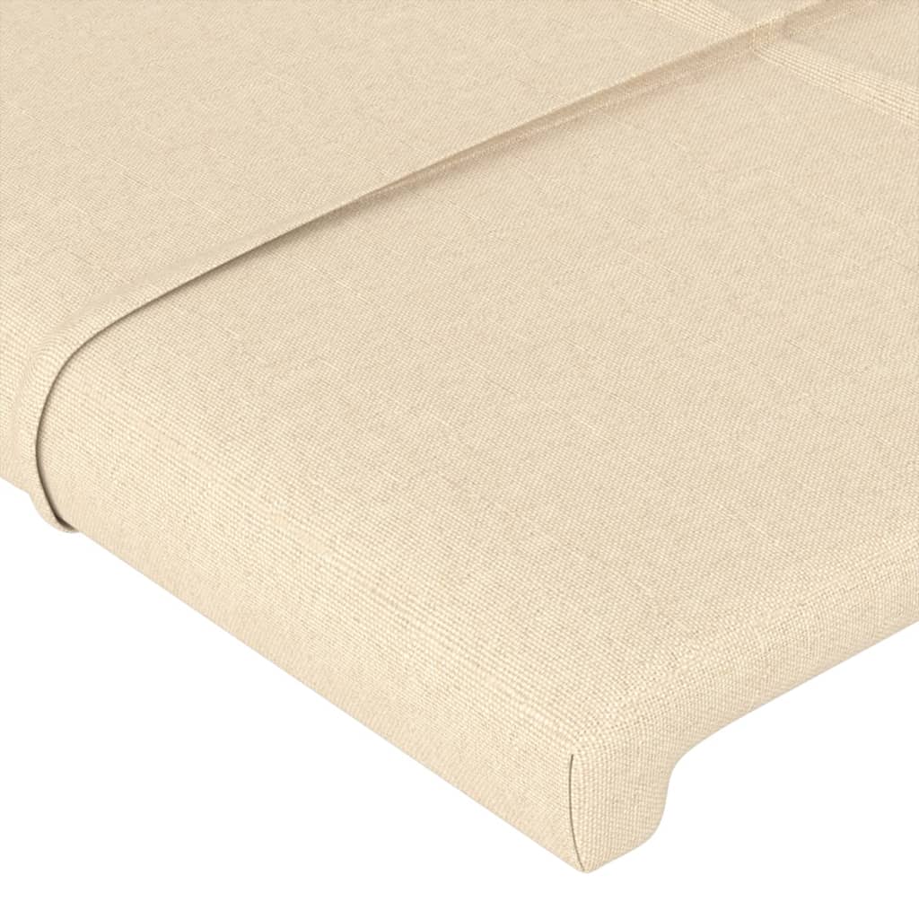 Tăblie de pat cu aripioare crem 147x23x78/88 cm material textil