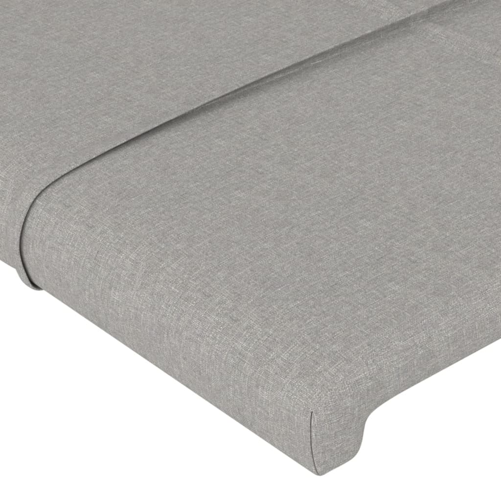 Tăblie de pat cu aripioare gri deschis 163x23x78/88 cm textil