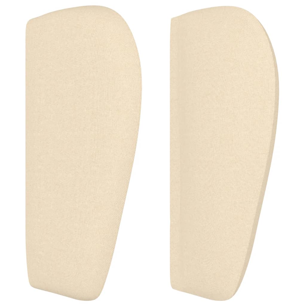 Tăblie de pat cu aripioare crem 203x23x78/88 cm textil