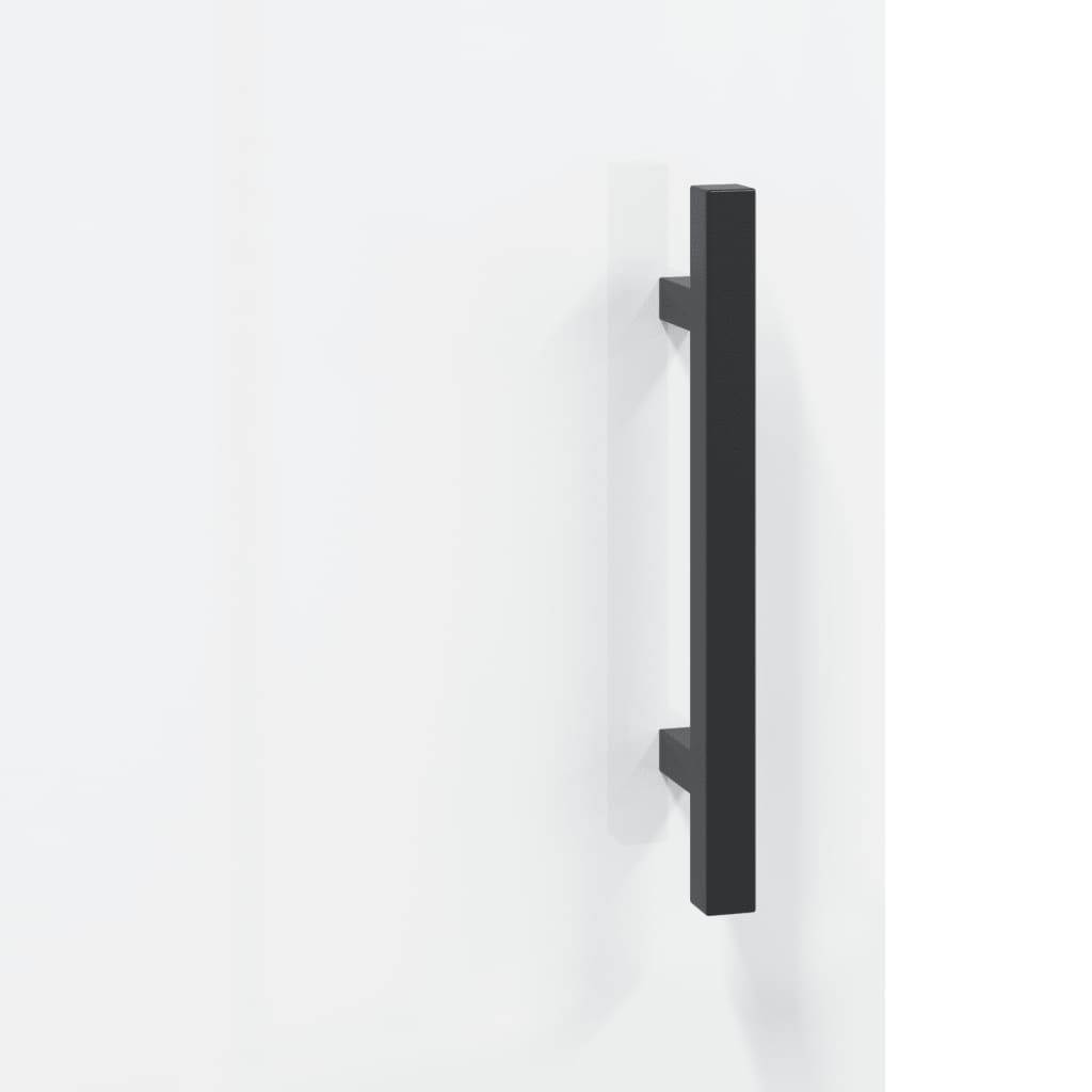 Comodă TV, alb extralucios, 150x30x50 cm, lemn compozit