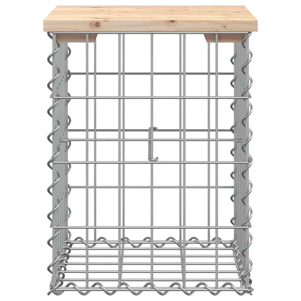 Bancă de grădină, design gabion, 33x31x42 cm, lemn masiv de pin