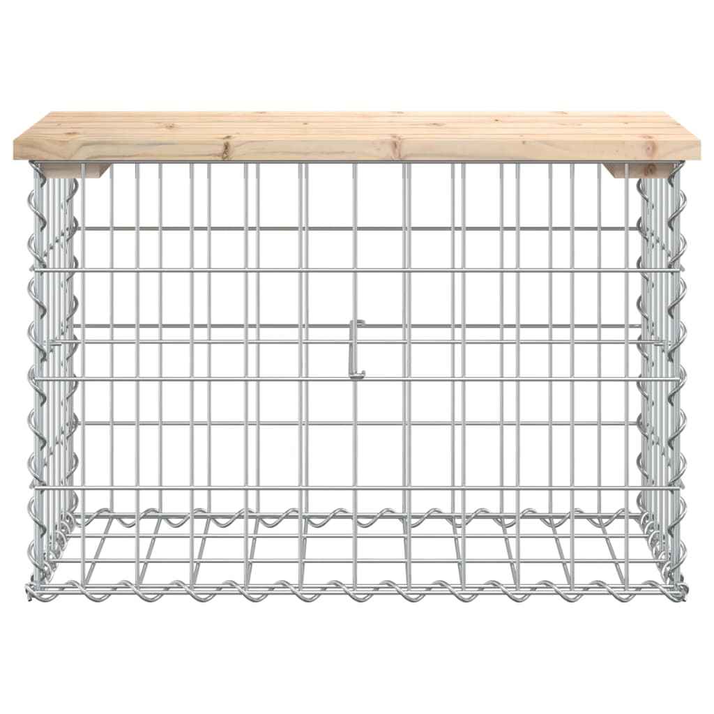 Bancă de grădină, design gabion, 63x31,5x42 cm, lemn masiv pin
