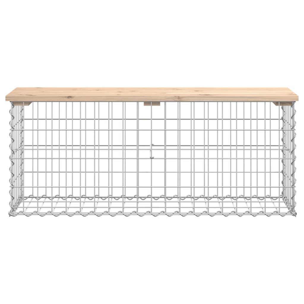 Bancă de grădină, design gabion, 103x31,5x42 cm, lemn masiv pin