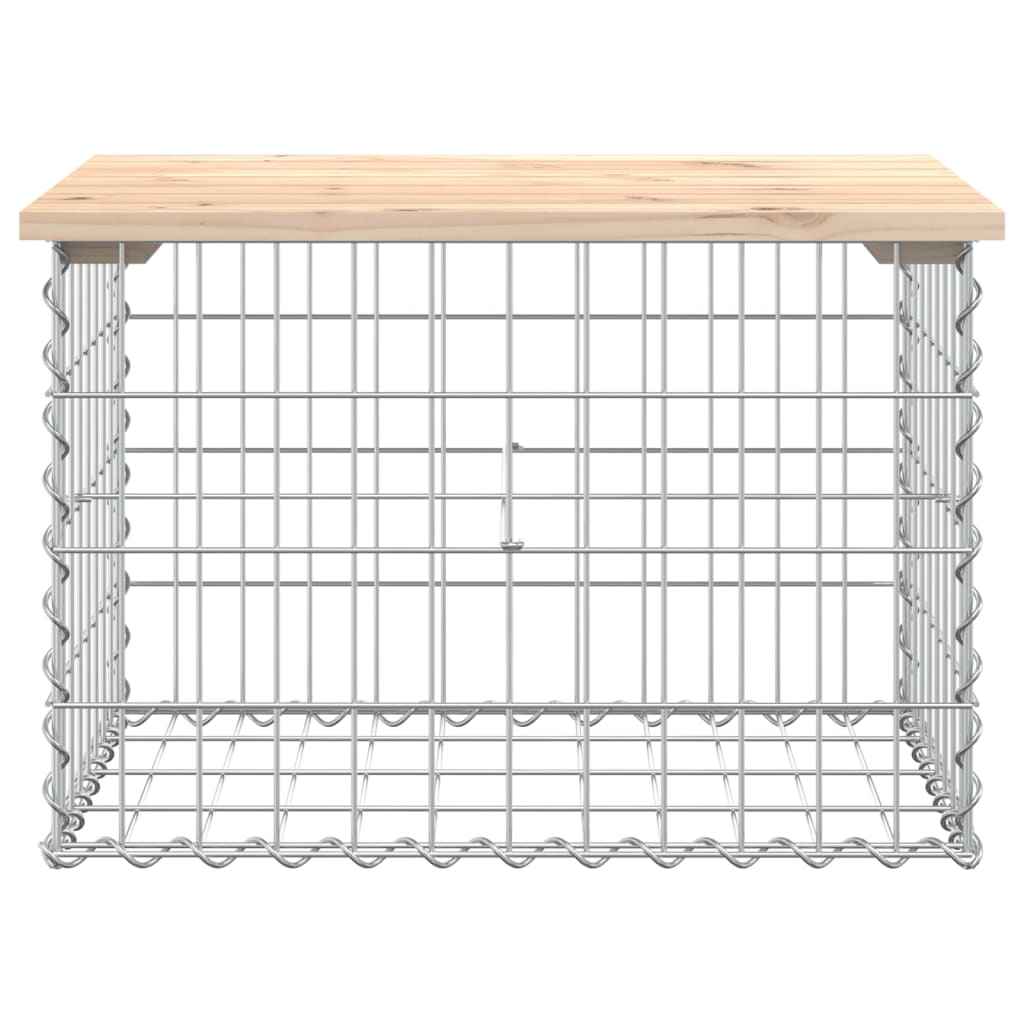 Bancă de grădină, design gabion, 63x44x42 cm, lemn masiv de pin