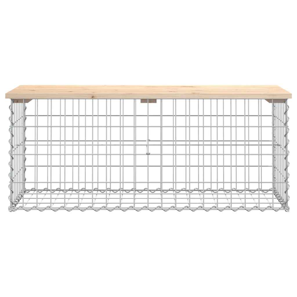 Bancă de grădină, design gabion, 103x44x42cm, lemn masiv de pin