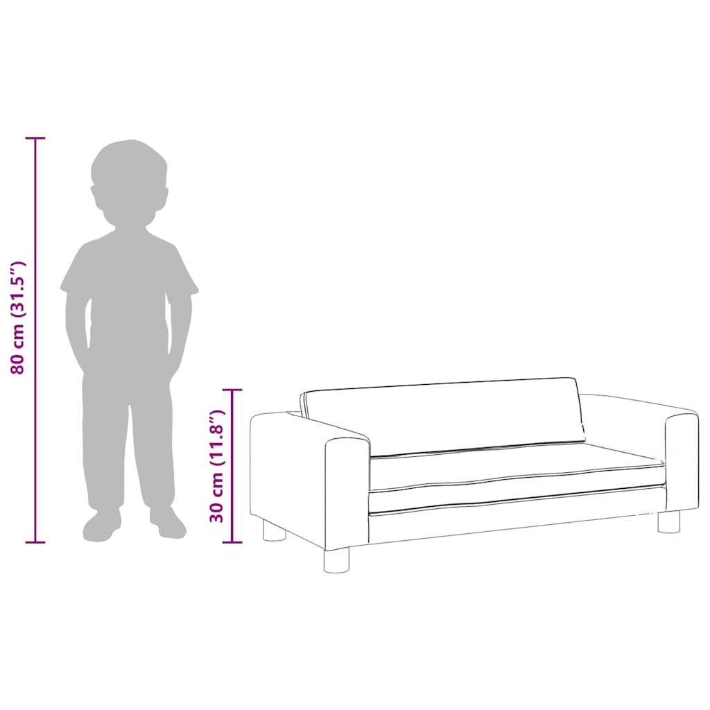 Canapea pentru copii cu taburet albastru 100x50x30 cm catifea