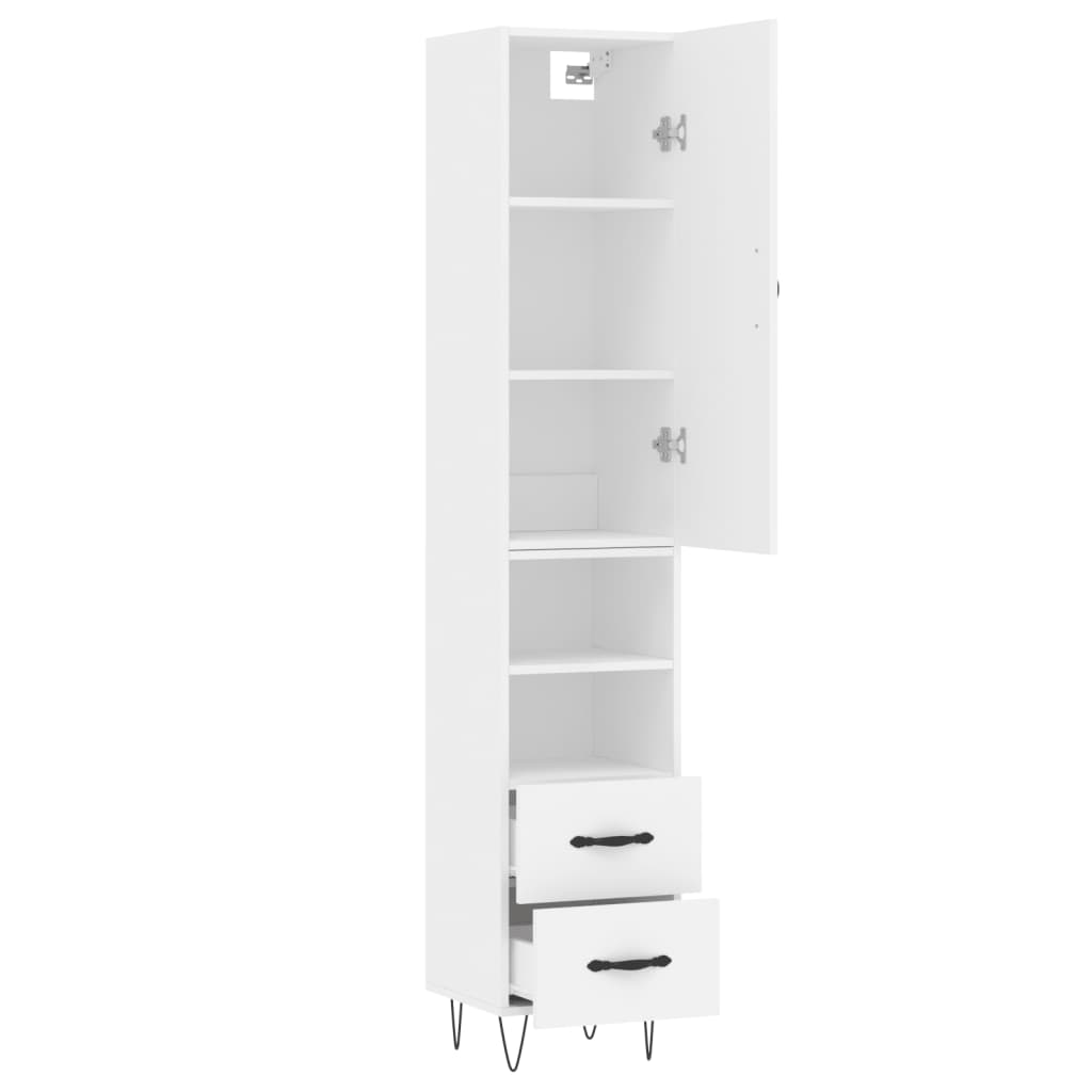 Dulap înalt, alb, 34,5x34x180 cm, lemn prelucrat