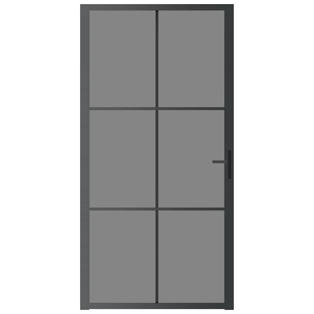 Ușă de interior, 102,5x201,5 cm, Negru, sticlă ESG și aluminiu