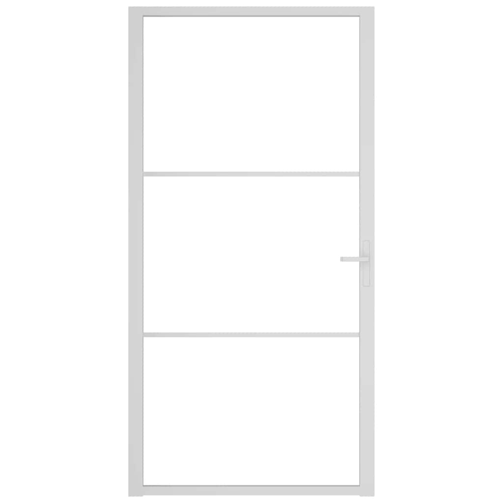 Ușă de interior, 102,5x201,5 cm, alb, sticlă ESG și aluminiu