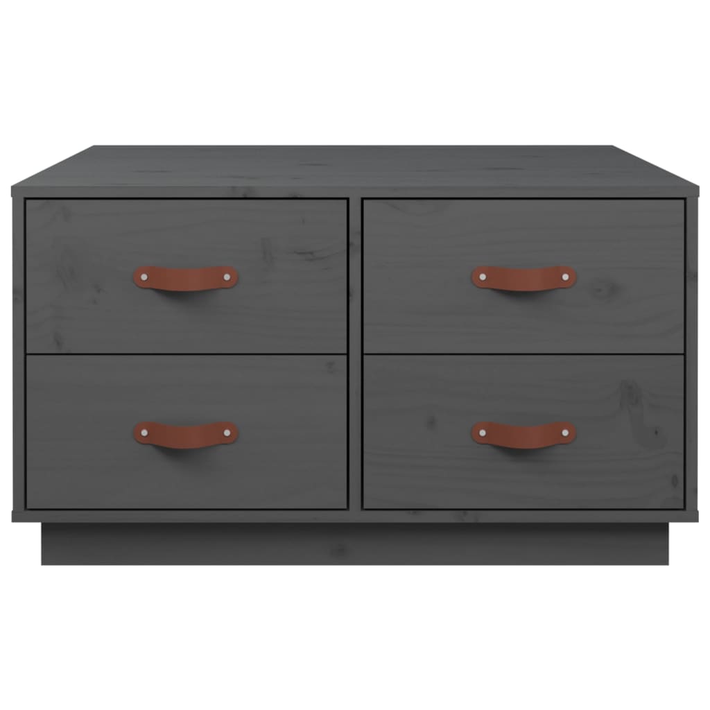 Măsuță de cafea, gri, 80x80x45 cm, lemn masiv de pin