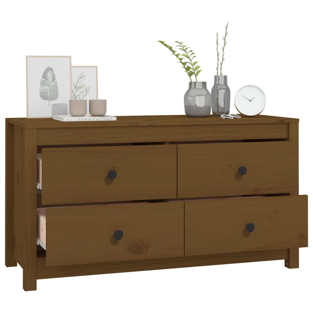 Dulap lateral, maro miere, 100x40x54 cm, lemn masiv de pin